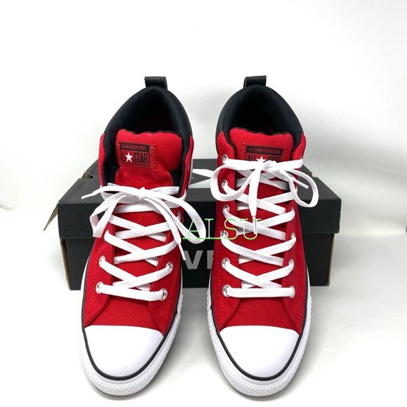 Converse Ctas Street Mid Canvas Enamel Red Men’s - Picture 3 of 10